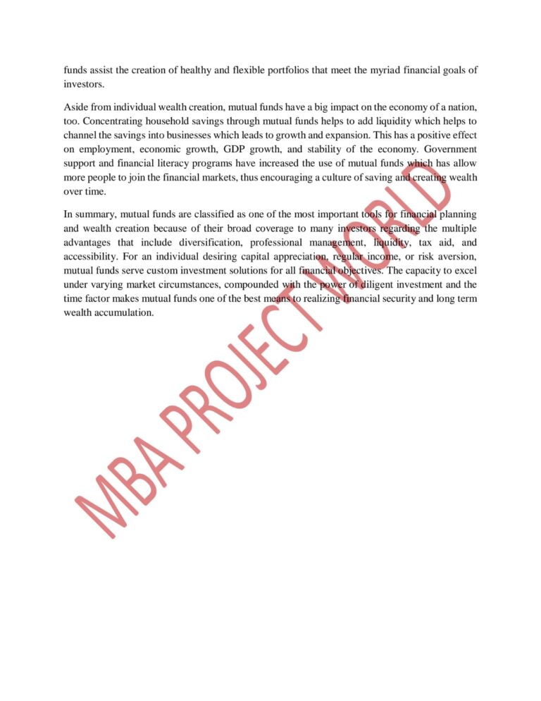 MBA PROJECT SAMPLE